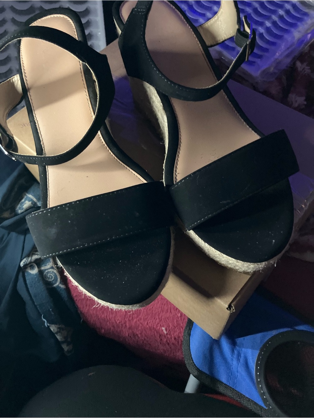 Black Women's Ankle-Strap Platform Sandals